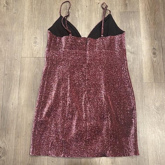 H&M Metallic Sparkling Cut out Mini Party Dress Large - Picture 11 of 12